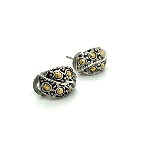 John Hardy Authentic Estate Jaisalmer Belly Earrings With Omega Back 18k G JH42 - Picture 3 of 7